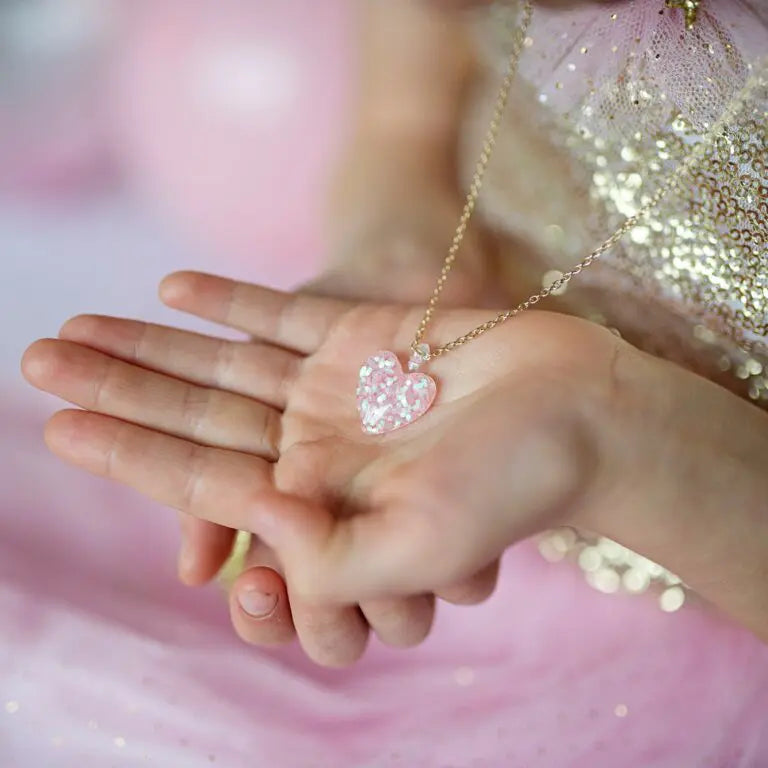 glitterhjärta halsband